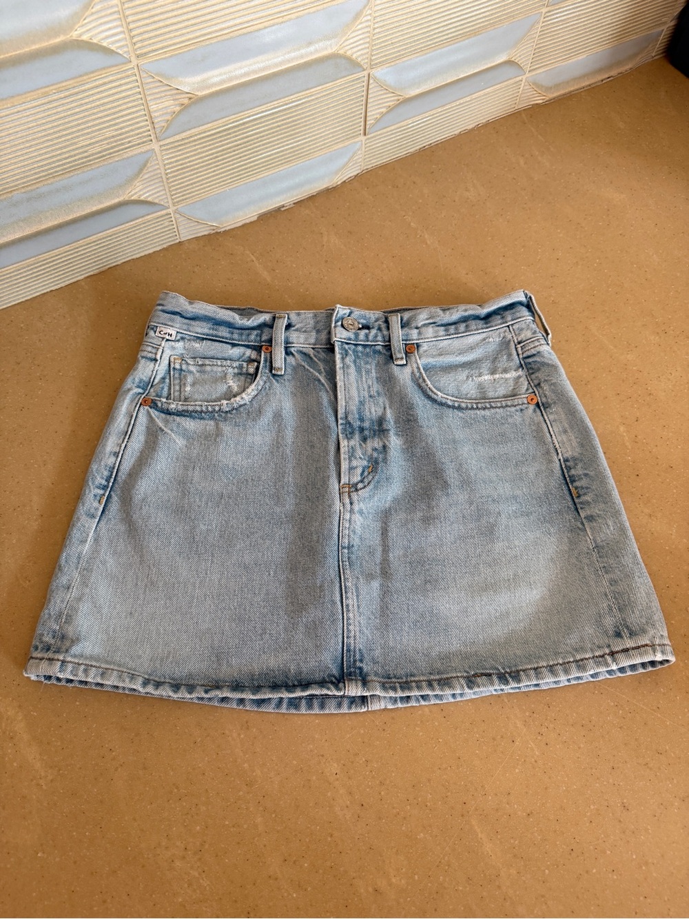 Citizens Of Humanity Light Blue Denim Mini Skirt